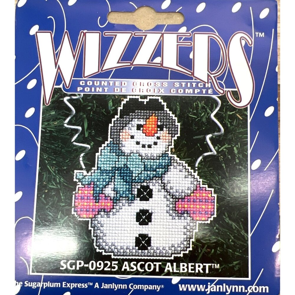 Wizzers Counted Cross Stitch Chart SGP-0925 "Ascot Albert" Snowman Design